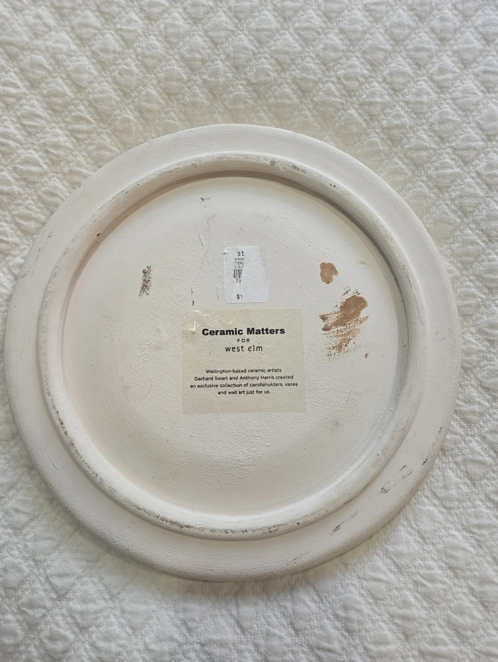 Ceramic Matters for West Elm Floral Trivet Candle Tray Wall Art 10